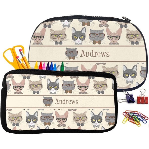 Hipster Cats Pencil / School Supplies Bags Small and Medium