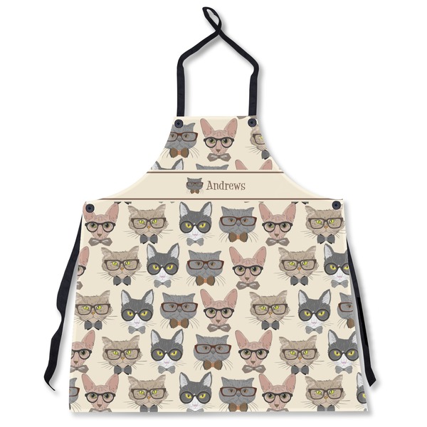 Custom Hipster Cats Apron Without Pockets w/ Name or Text