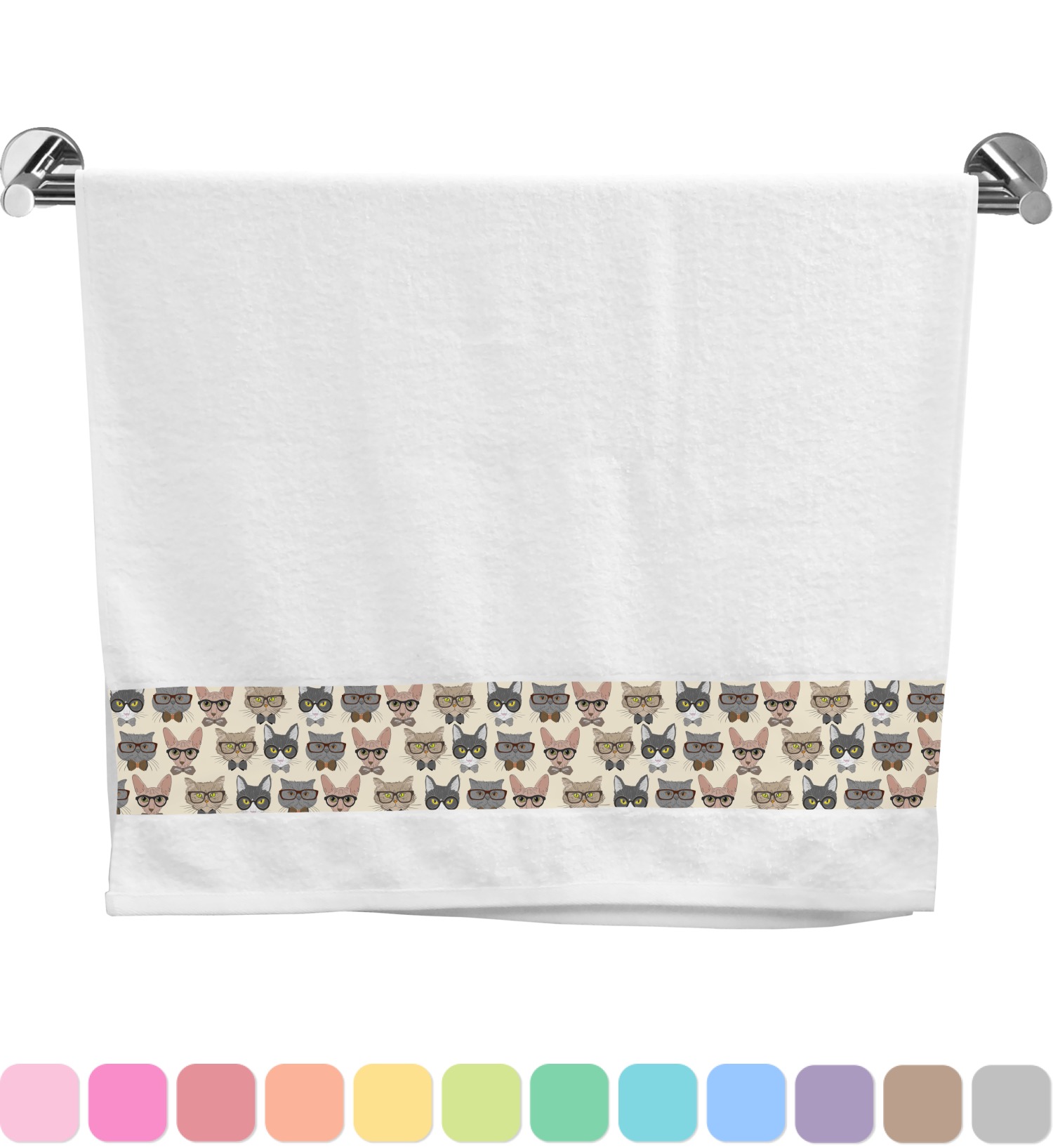 Hipster Cats Bath Towel (Personalized) YouCustomizeIt