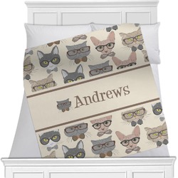 Hipster Cats Minky Blanket (Personalized)