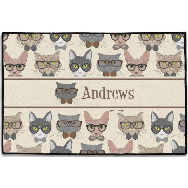 Hipster Cats Personalized Door Mat - 36x24 (APPROVAL)