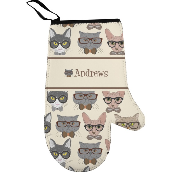 Hipster Cats Personalized Oven Mitt