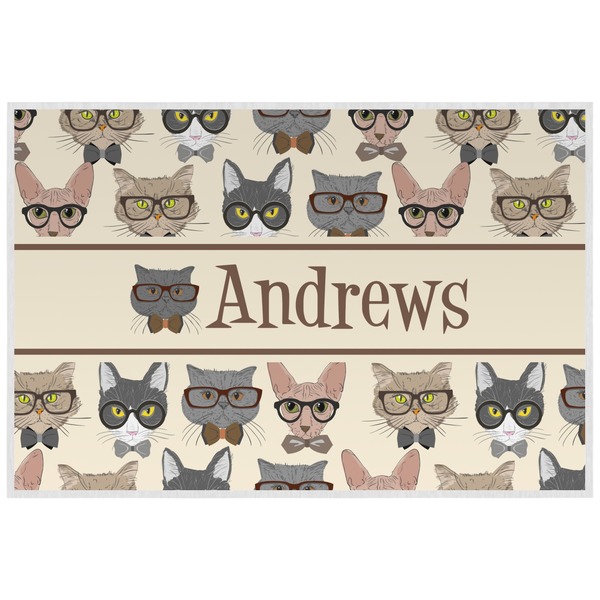 Custom Hipster Cats Laminated Placemat w/ Name or Text