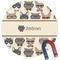 Hipster Cats Personalized Round Fridge Magnet