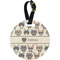 Hipster Cats Plastic Luggage Tag - Round (Personalized)