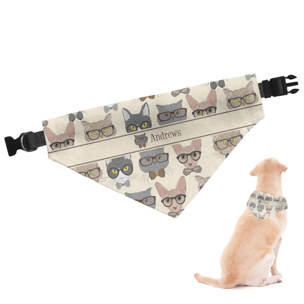 Custom Hipster Cats Dog Bandana - XLarge (Personalized)