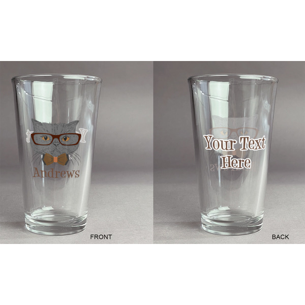 Hipster Cats Pint Glass - Two Content - Approval