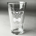 Hipster Cats Pint Glass - Engraved (Single) (Personalized)