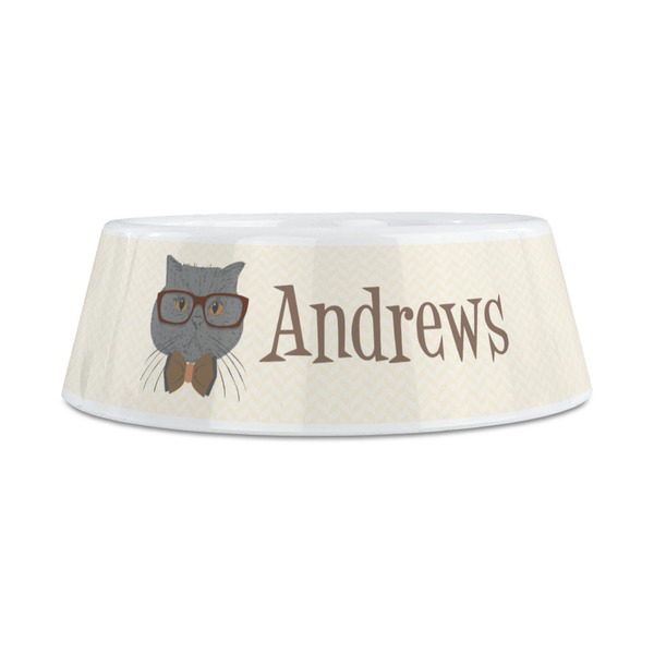 Hipster Cats Plastic Dog Bowls - Medium - FRONT