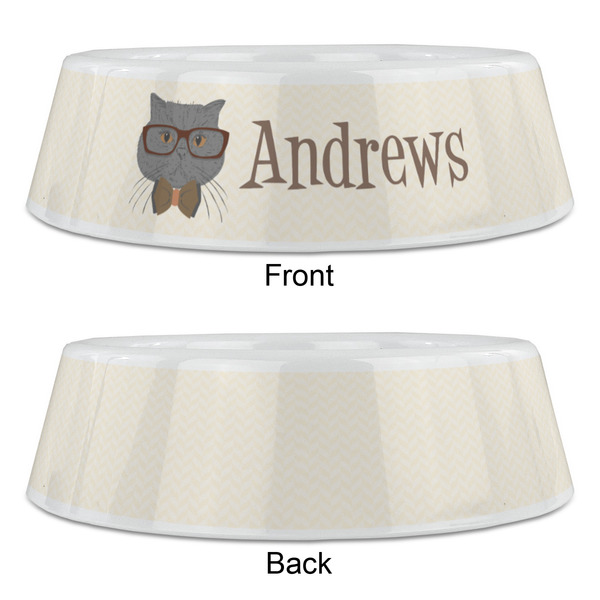 Hipster Cats Plastic Pet Bowls - Large - APPROVAL