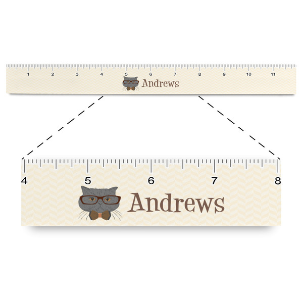 Custom Hipster Cats Plastic Ruler - 12" (Personalized)