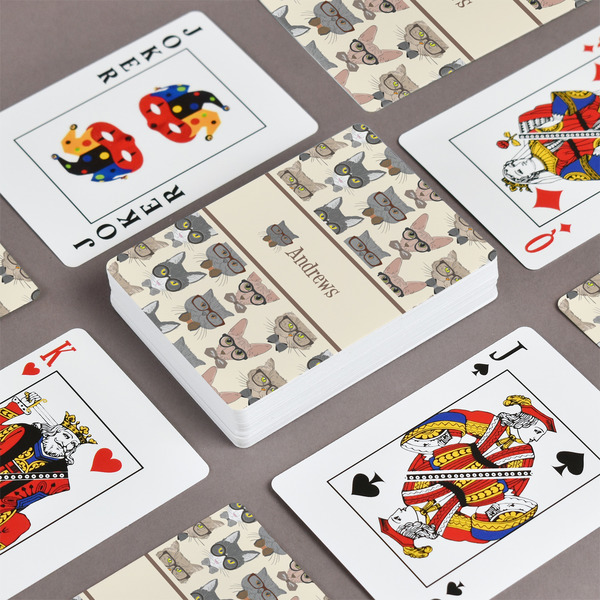 Hipster Cats Playing Cards - Front & Back View