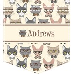 Hipster Cats Iron On Faux Pocket (Personalized)