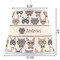 Hipster Cats Poly Film Empire Lampshade - Dimensions