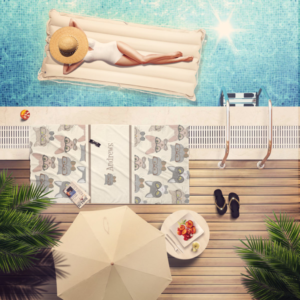 Hipster Cats Pool Towel Lifestyle