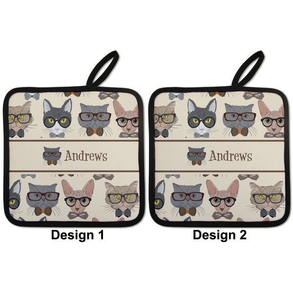 Hipster Cats Pot Holders - Set of 2 APPROVAL