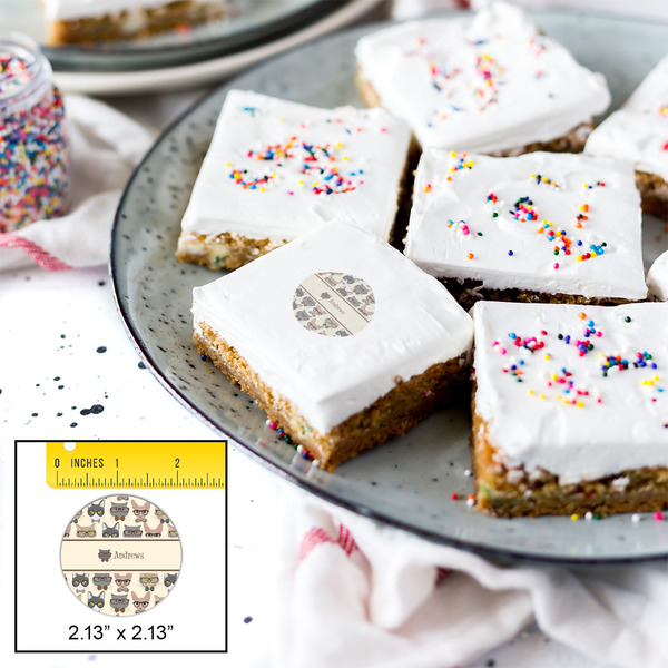 Hipster Cats Printed Icing Circle - Small - In Context