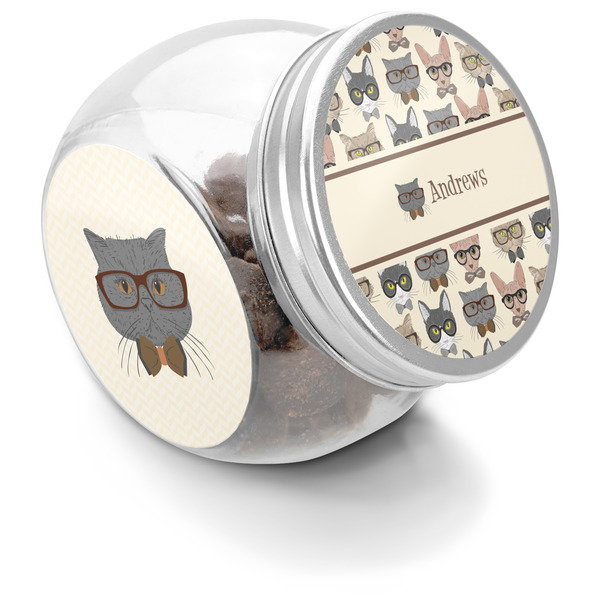 Custom Hipster Cats Puppy Treat Jar (Personalized)