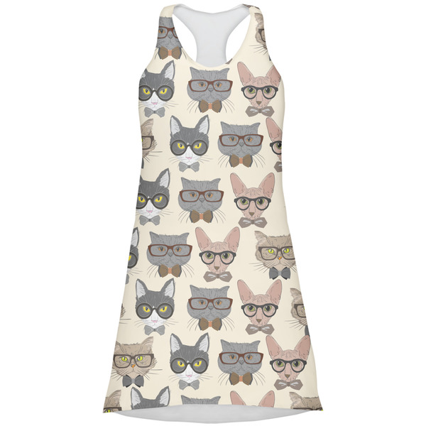 Custom Hipster Cats Racerback Dress - Medium