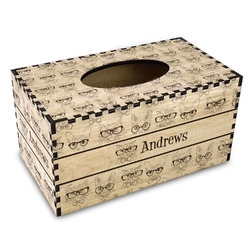 Hipster Cats Wood Tissue Box Cover - Rectangle (Personalized)