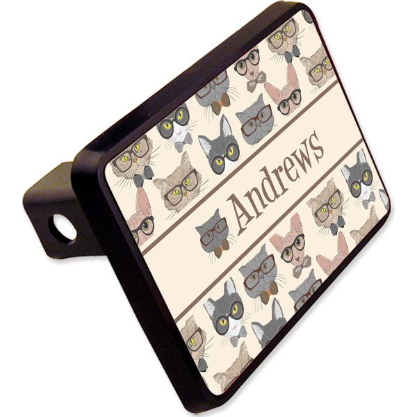 Custom Hipster Cats Rectangular Trailer Hitch Cover - 2" (Personalized)
