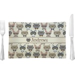 Hipster Cats Glass Rectangular Lunch / Dinner Plate (Personalized)