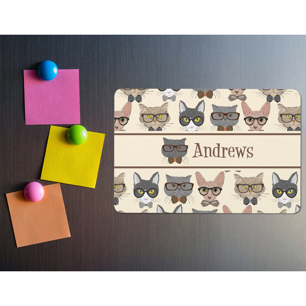 Hipster Cats Rectangular Fridge Magnet - LIFESTYLE
