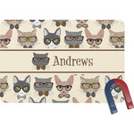 Hipster Cats Rectangular Fridge Magnet (Personalized)