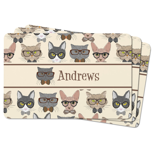Hipster Cats Rectangular Fridge Magnet - THREE