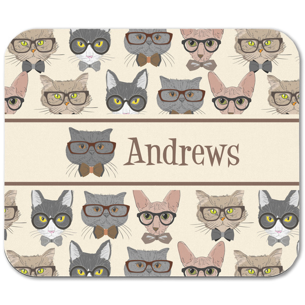 Hipster Cats Rectangular Mouse Pad - APPROVAL