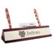 Hipster Cats Red Mahogany Nameplate with Business Card Holder (Personalized)