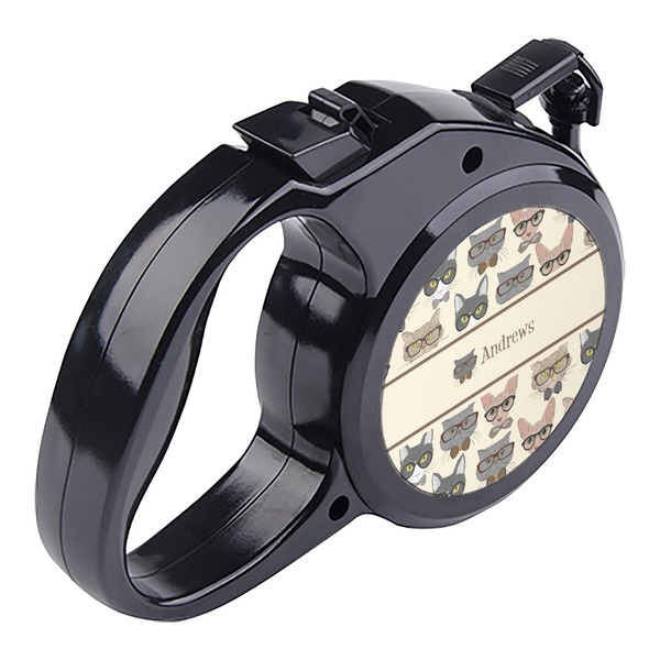 Hipster Cats Retractable Dog Leash - Angle