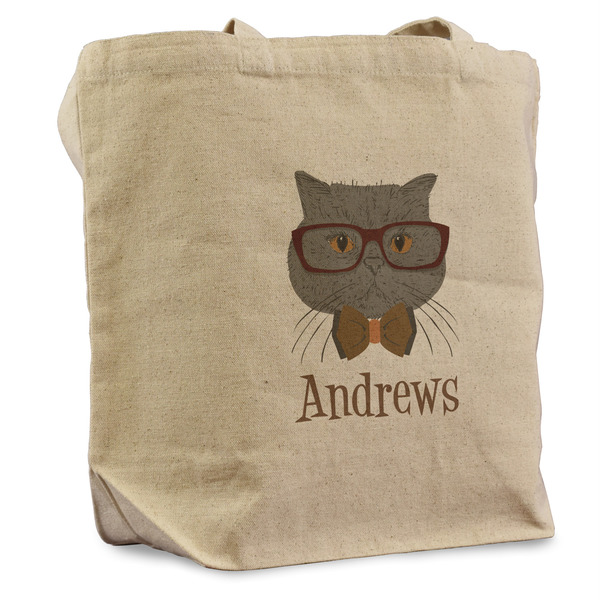 Custom Hipster Cats Reusable Cotton Grocery Bag - Single (Personalized)