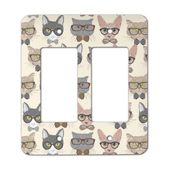 Hipster Cats Rocker Style Light Switch Cover - Two Switch