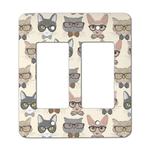 Custom Hipster Cats Rocker Style Light Switch Cover - Two Switch
