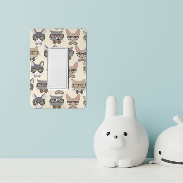 Hipster Cats Rocker Light Switch Covers - Single - IN CONTEXT