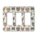 Hipster Cats Rocker Style Light Switch Cover - Three Switch