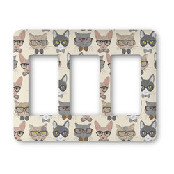 Hipster Cats Rocker Style Light Switch Cover - Three Switch