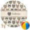 Hipster Cats Round Beach Towel (Personalized)