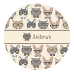 Hipster Cats Round Decal - Medium (Personalized)