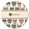 Hipster Cats Round Fridge Magnet - FRONT