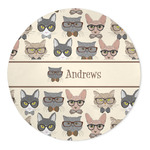 Hipster Cats 5' Round Indoor Area Rug (Personalized)