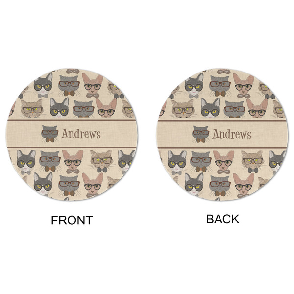 Hipster Cats Round Linen Placemats - APPROVAL (double sided)