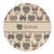 Hipster Cats Round Linen Placemats - FRONT (Single Sided)