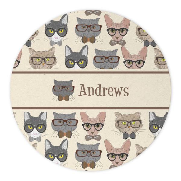Hipster Cats Round Paper Coaster - Approval