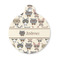 Hipster Cats Round Pet Tag