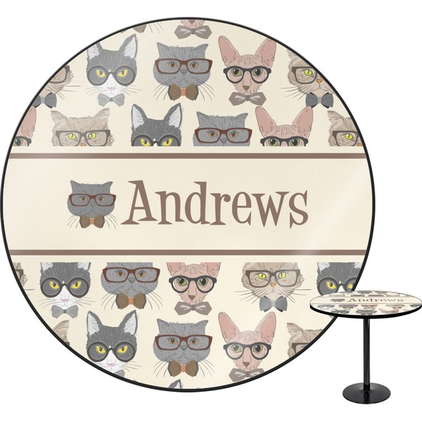 Custom Hipster Cats Round Table - 30" (Personalized)