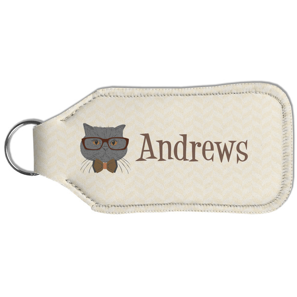 Hipster Cats Sanitizer Holder Keychain - Large (Back)