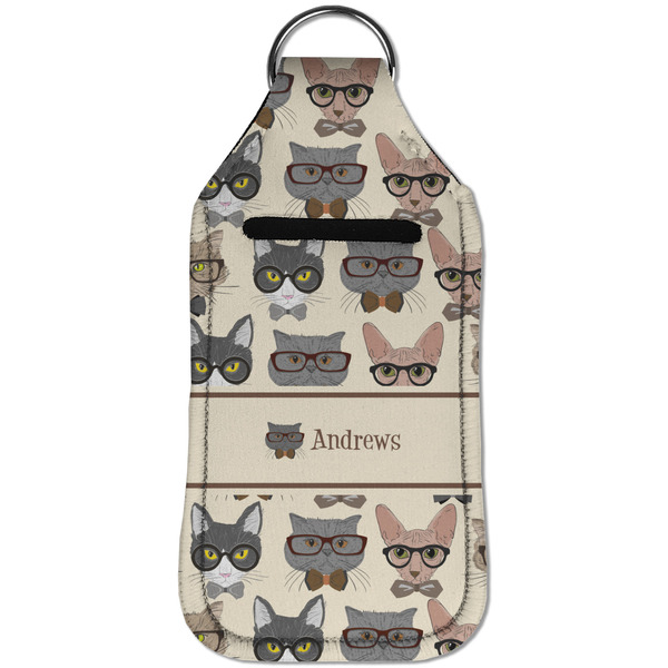 Hipster Cats Sanitizer Holder Keychain - Large (Front)