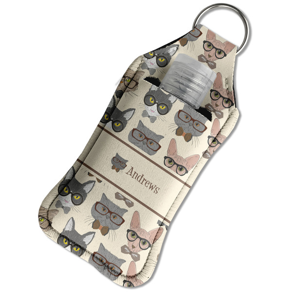 Hipster Cats Sanitizer Holder Keychain - Large in Case